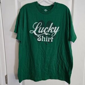 Lucky Shirt St Patrick's Day‎ T Shirt Men's Large Green Shamrock Graphic